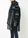 fringed Mexican stripe parka