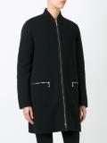 shawl collar zipped coat
