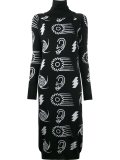 intarsia roll neck dress