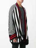 striped open cardigan