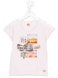 collage beach print T-shirt