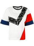 balloon sleeves colour block T-shirt