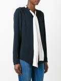 contrast bow blouse