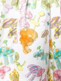 pleated mushroom print skirt
