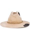 feather detail hat