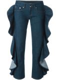 ruffled jeans