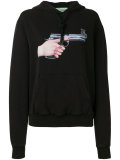 'stick up' print hoodie