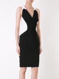 contrast fitted dress 
