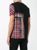 stylised check print T-shirt 