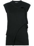 ribbed detail folded sweatshirt 