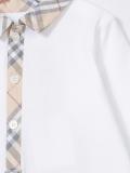 checked placket collar romper