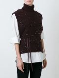 roll neck knitted vest