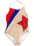 Golden one-piece swimsuit