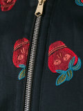 embroidered strawberries bomber jacket