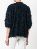 feather texture bomber jacket