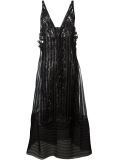 metallic effect striped long dress