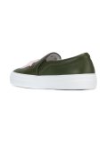fur patch slip-on sneakers