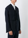 raw edge v-neck shirt