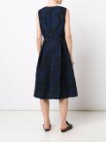 embossed roses flared dress