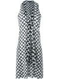 neck tie printed dress