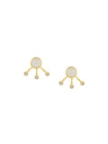 Three Gravitation moonstone and white topaz earrings