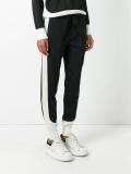 contrast piped track pants