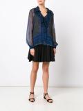 paisley print semi sheer blouse