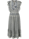 geometric print flared dress