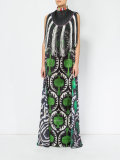 multi-pattern column gown