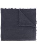 raw edge knitted scarf