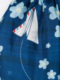 floral and paper airplane print skirt