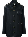 panelled felted wool coat