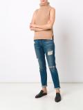 roll neck sleeveless knitted top