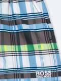 checked swim shorts