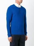 buttoned crew neck jumper
