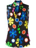 flower power neck tie blouse