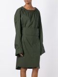 drawstring collar dress