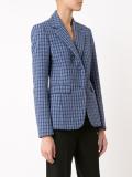button up checked blazer