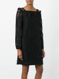 cut out shoulder lace dress