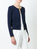 contrast neck cardigan