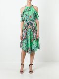 multiple print cut-out dress