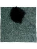possum fur panel tweed shawl