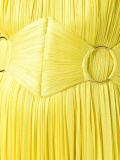 sleeveless belted gown