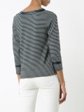 striped three-quarter sleeve top