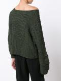off-shoulder cable knit jumper