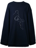 human figure print sweatshirt 