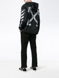 stripe hooded jacket