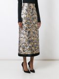 circle embroidered maxi skirt