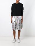 square print pleated skirt