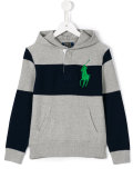 striped print hoodie